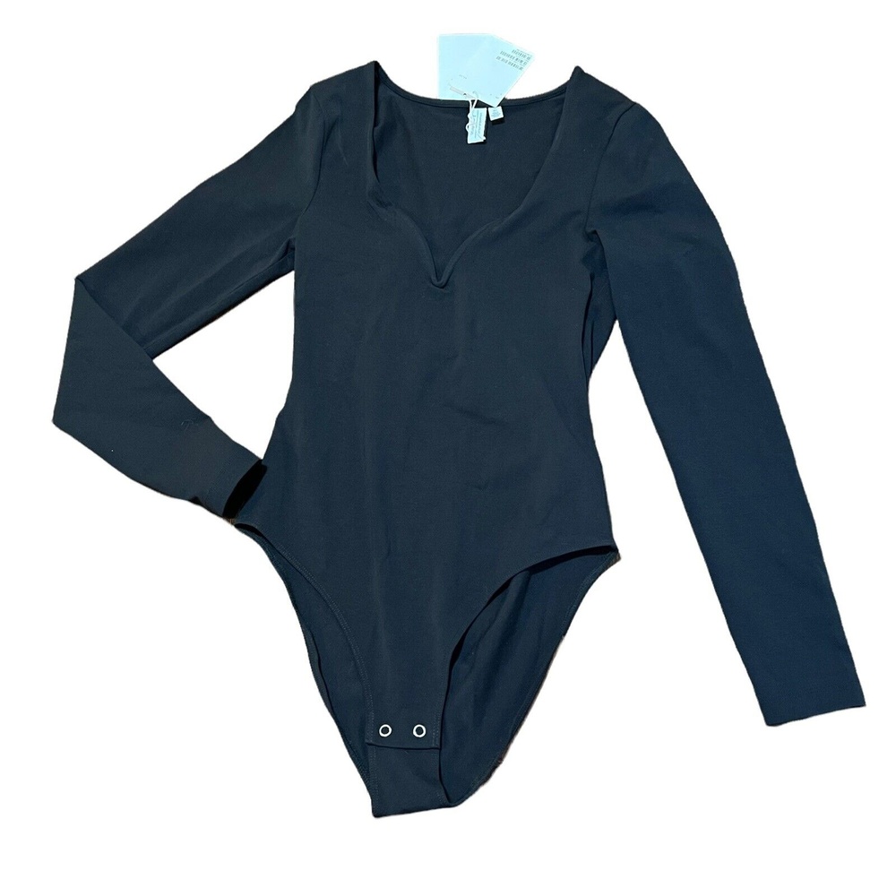 & Other Stories Bodysuit Black Sweetheart Neckline Size 4